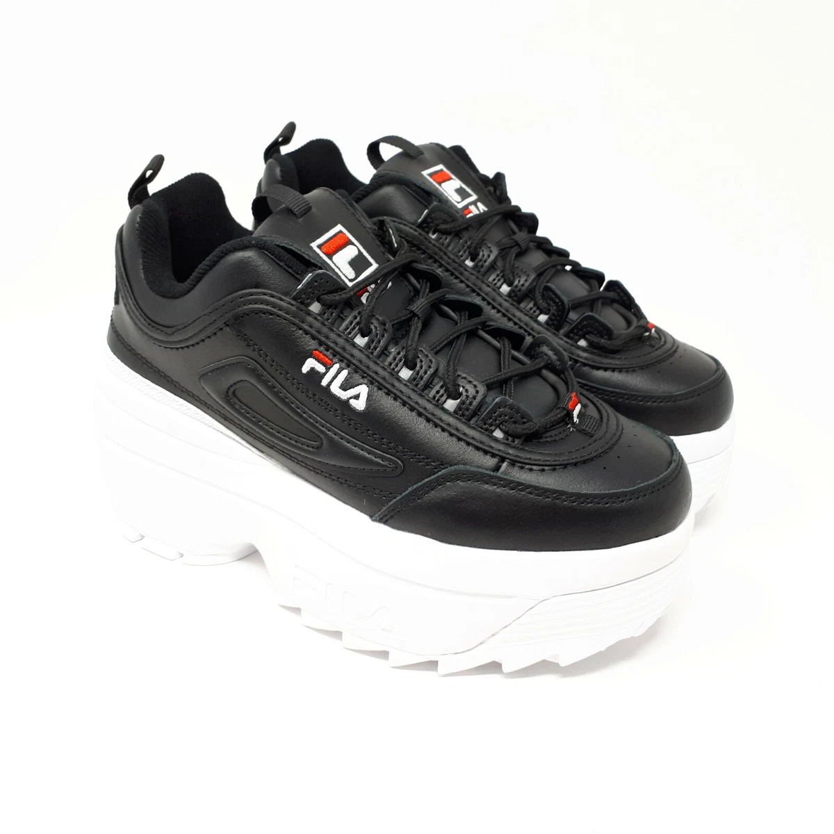 NEW FILA Disruptor II 2 Wedge Women's Platform Shoe Sneaker Chunky Retro  Black 