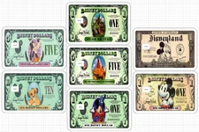 7 Disney Dollars Credit Debit Card Skin ATM Stickers Disneyland Mickey Goofy USA