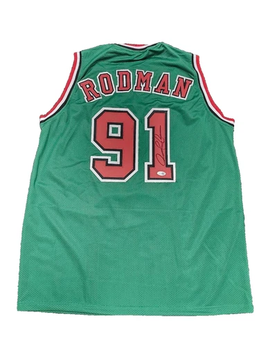 Dennis Rodman Custom Signed Jersey #91 NBA Basketball Chicago Bulls JSA COA 🏀