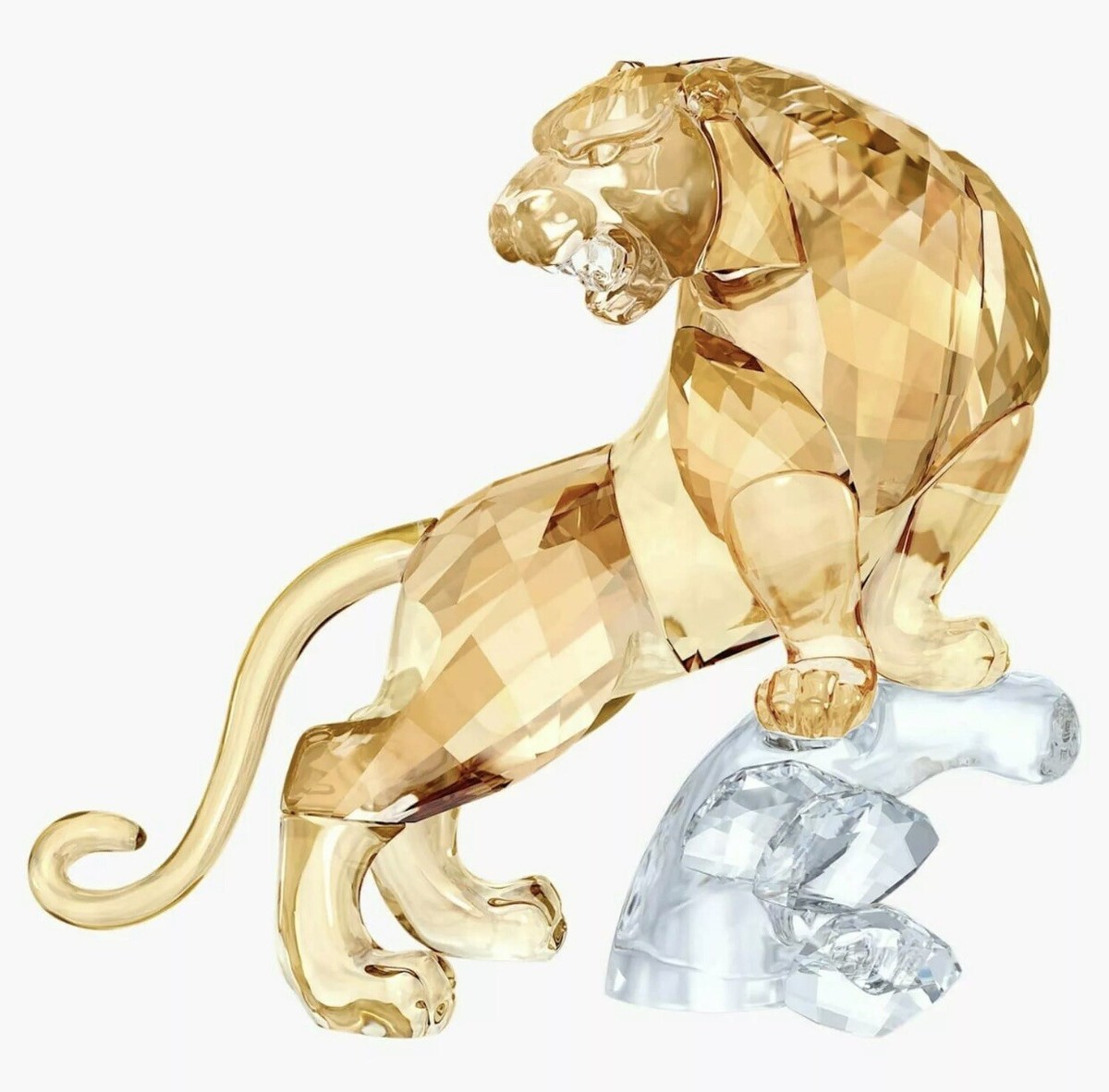 SWAROVSKI CRYSTAL TIGER #5301559 BRAND NEW IN BOX GOLD CLEAR LARGE