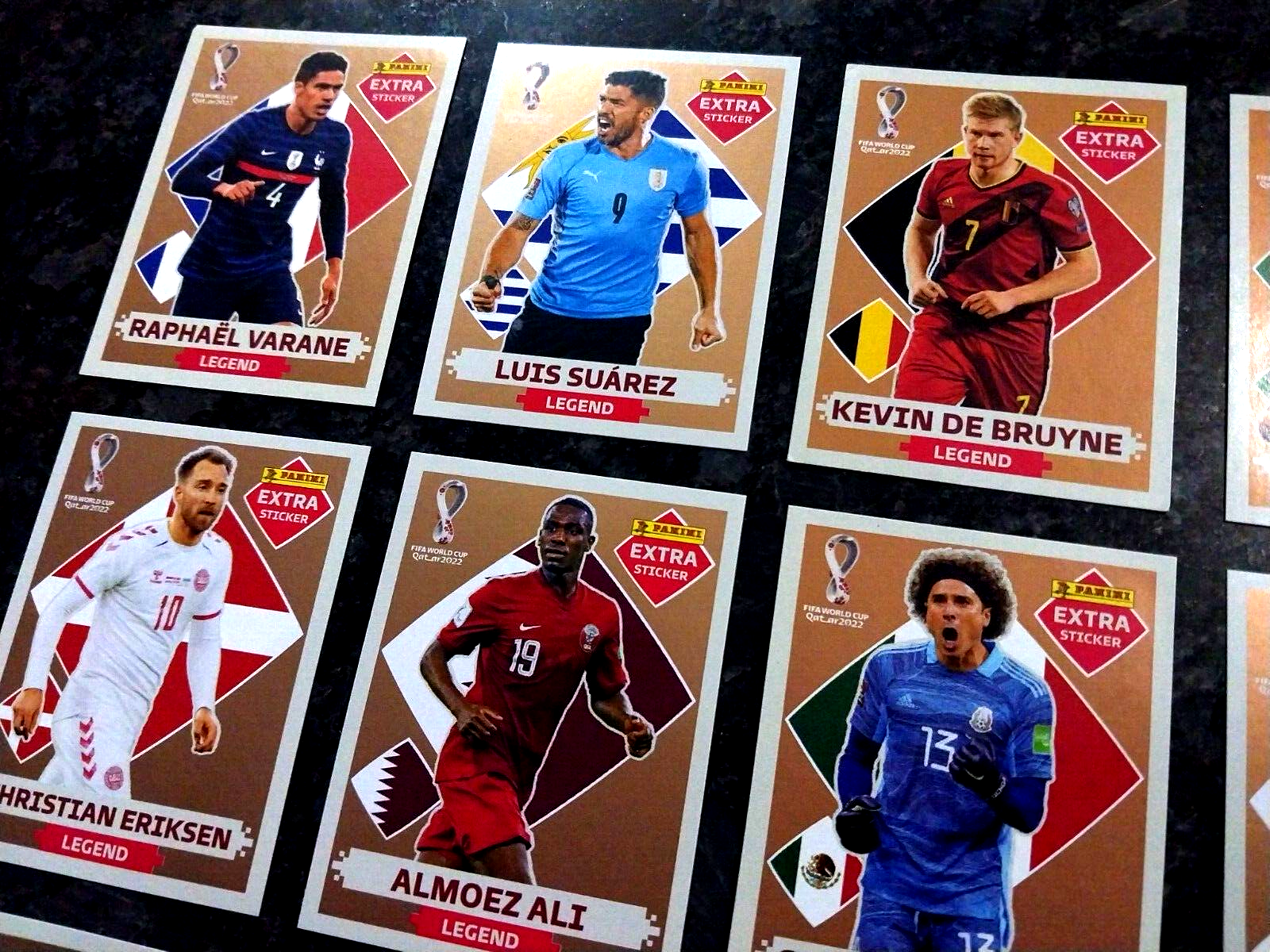 4x messi mbappe ronaldo neymar Extra sticker Bronze w cup 2022 panini