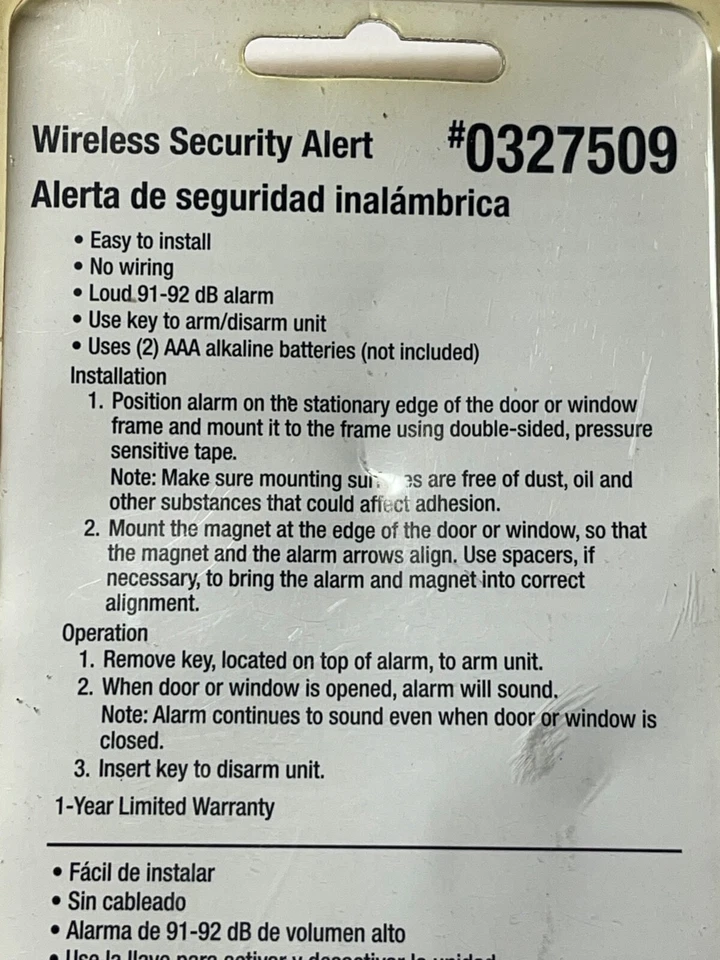 Utilitech Wireless Window / Door Security Alert  NOS - Image 3 of 4