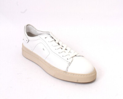 Roberto Serpentini 9300a White Leather Lace-Up Sneakers Shoes 45 / US 12