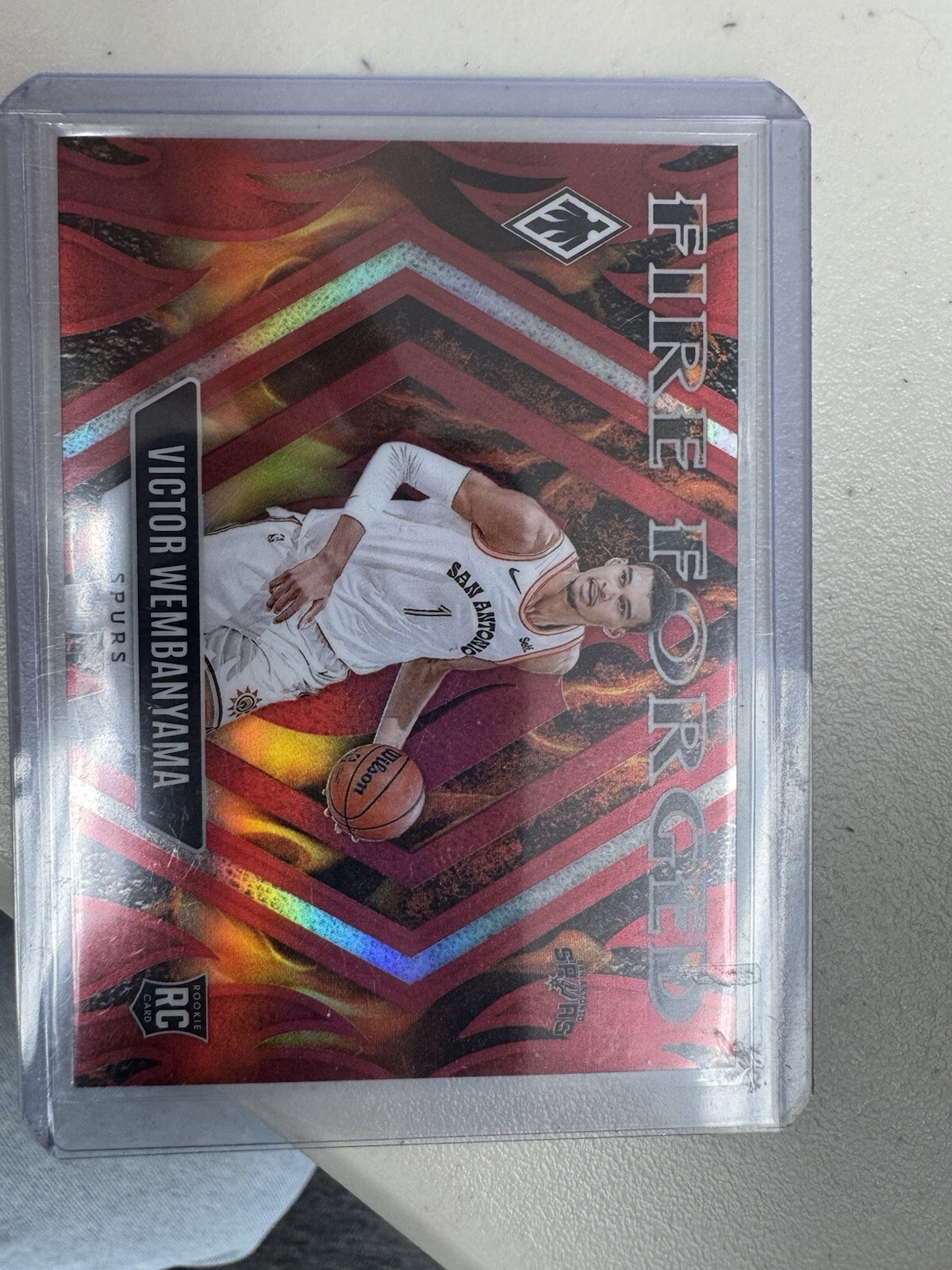 2023-24 Panini Phoenix Victor Wembanyama Fire And Forged RC /125