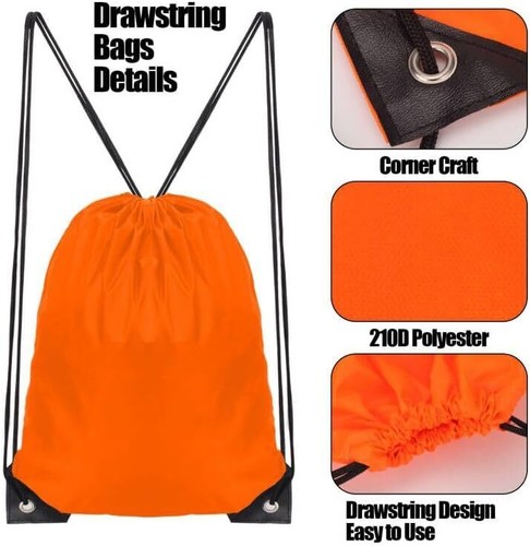 Drawstring Bags Swim Bag Oxford Drawstring Gym Bag String School Bag Waterproof - Picture 12 of 67