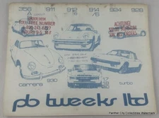 Vintage PB Tweeks Ltd Porsche Car Auto Parts Catalog 356 911 912 914 924 928 930