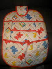 Vintage Fabric Tablecloth Tea Theme 52" x 48" has light stain SU5A 