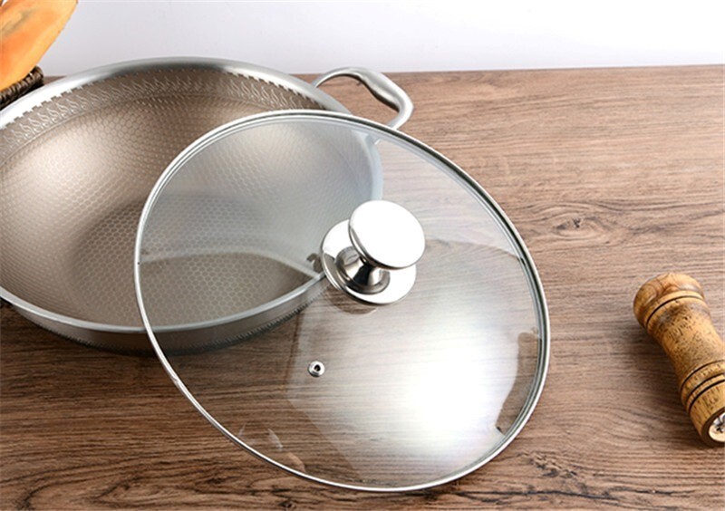 Universal Frying Pans Lid Glass Cover Handle Pot Top With Handle Wok