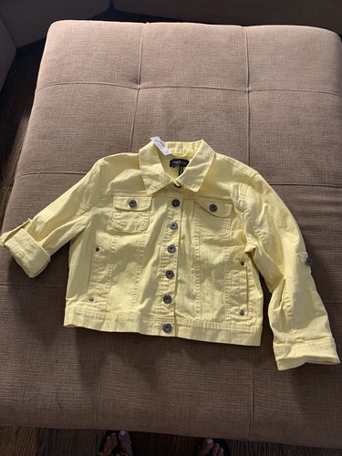 Denim Jacket Button Front Yellow size 