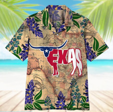 Flag Texas Hawaiian Shirt Summer Gift Aloha Tropical Beach Shirt S-5Xl