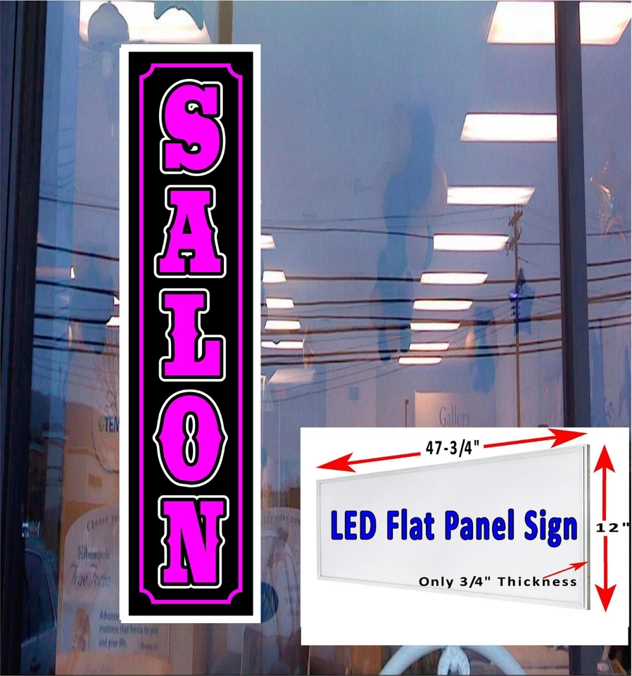 SALÓN Caja Luz Led Letrero Ventana 48"x12" Foto 3 de 4