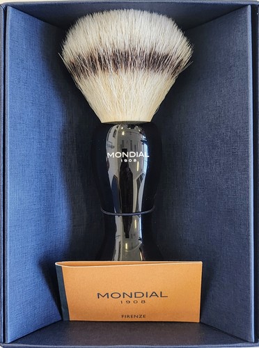 Mondial 1908 Bolton Black Resin Shaving Brush with EcoSilvertip Synthetic Badger - Picture 8 of 11