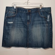 Old Navy Flag Destructed Denim Mini Skirt Women Plus Sz 18 Blue 952905-00