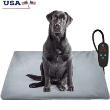 Temperature Adjustable Pet Heating Pad Timer Chew Resistant Cord Safety New