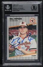 BAS 1989 Fleer Billy Ripken (Black Scribble on Bat Knob) #616 BGS Authentic ow6