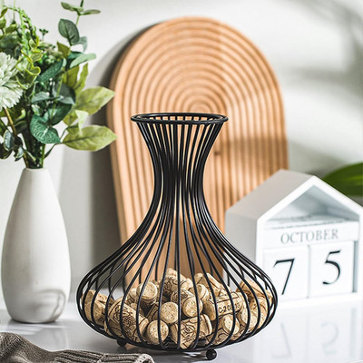 Tebery Metal Black Wine Cork Display Holder, Wine Stopper Collector, Decorative
