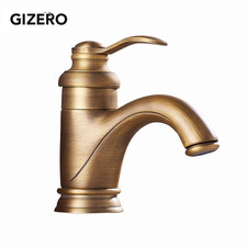 Brass Faucet Basin Mixer Antique Bathroom Hot and Cold Water Tap Single Handle D