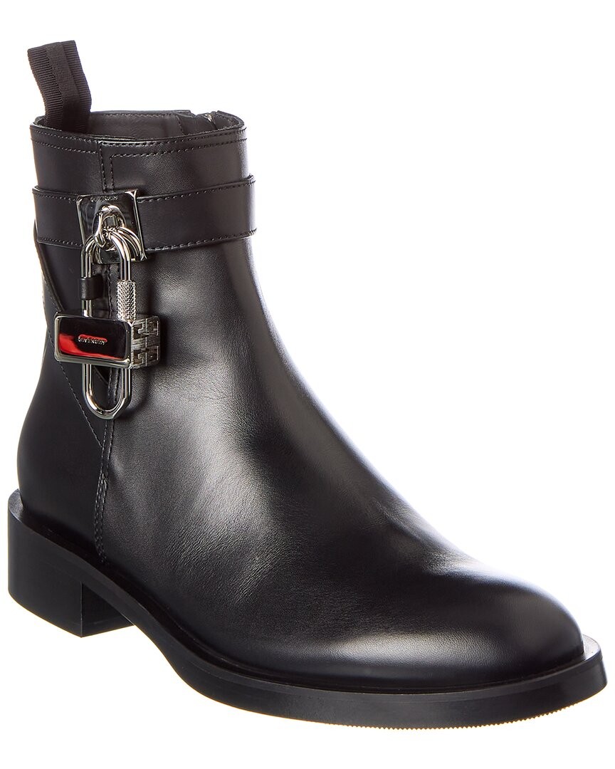 Givenchy Lock Leather Bootie Womens Black 35 133890₽