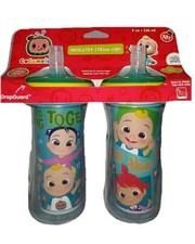 TOMY Cocomelon 2pk Insulated Straw Cups 9 fl oz 18 Months Sippy Cup NEW