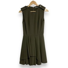 Alexander McQueen Knee-length Sleeveless Dress, 38, Khaki Women USED