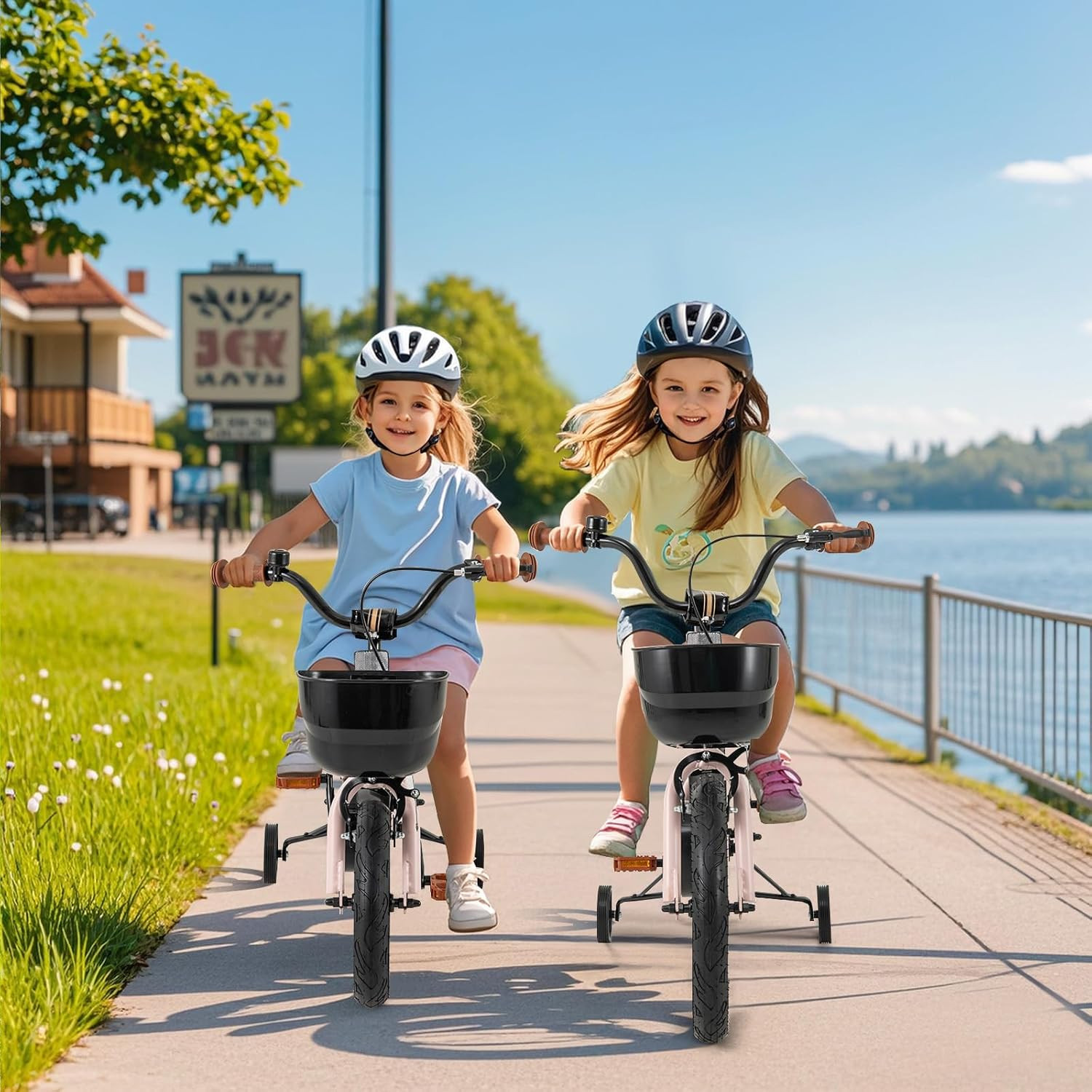 Kids Bike, 12" 14" 16" 18" Tank Bear DIY Children'S Bicycle with Training Wheels