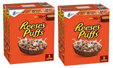  2 Boxes Reese's Puffs Peanut Butter Chocolate Cereal, 51.4 oz. Each