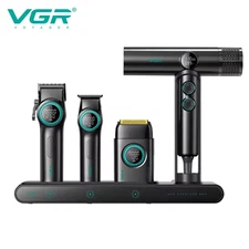 VGR 4-in-1 Pro Barber Set – Clipper, Trimmer, Dryer 💨 9000RPM Grooming Kit
