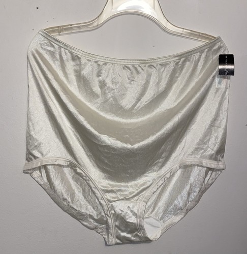 Vanity Fair Oma Höschen Silky Antron III Nylon 3XL Neu mit Etikett Elfenbein Beige