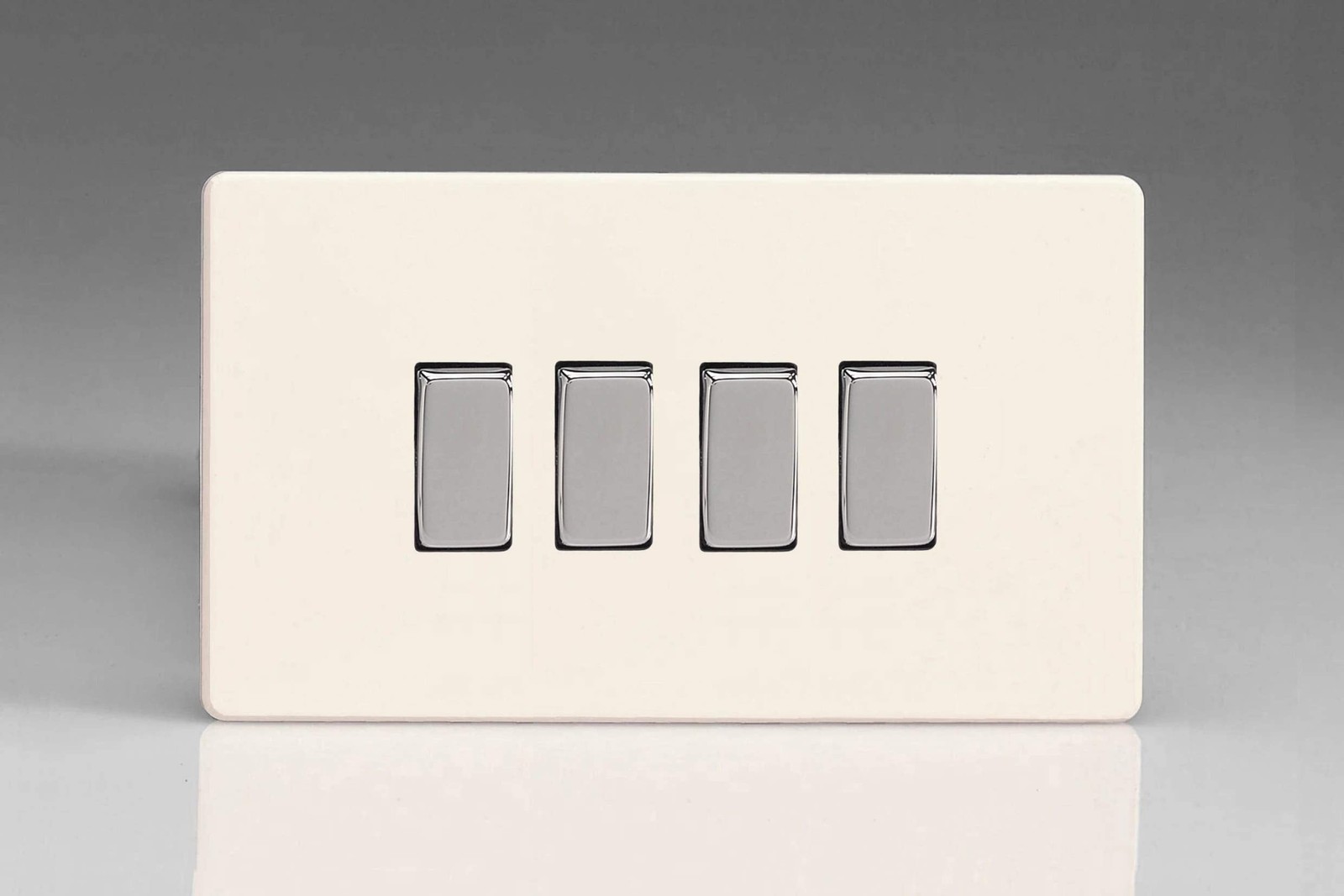 Varilight XDY9S.PD Screwless Primed 4 Gang 10A 1 or 2 Way Rocker Light Switch