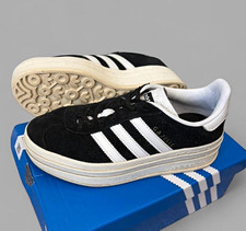 adidas Originals Gazelle Unisex Kids Low Top Suede Sneaker Black/White 5.5