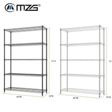 Heavy Duty 5 Tier Shelf 18 47 72" Storage Garage Rack Wire Shelving Laundry Room