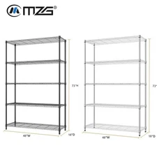 Heavy Duty 5 Tier Shelf 18*47*72" Storage Garage Rack Wire Shelving Laundry Room