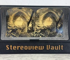 Keystone Stereoview V18943 Miracle of Lucy WWI France Ruins Crucifix