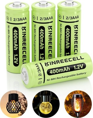2/3AAA 400mAh Wiederaufladbare Ni-MH Batterien 1.2v Solarleuchten Akku 4er Pack