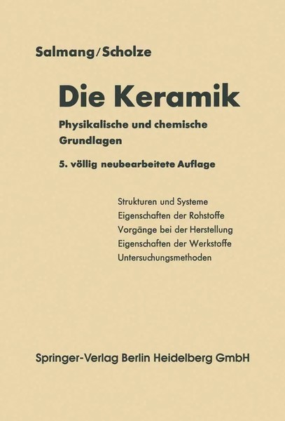Die Physikalischen Und Chemischen Grundlagen Der Keramik Hermann Salmang (U. A.)-image
