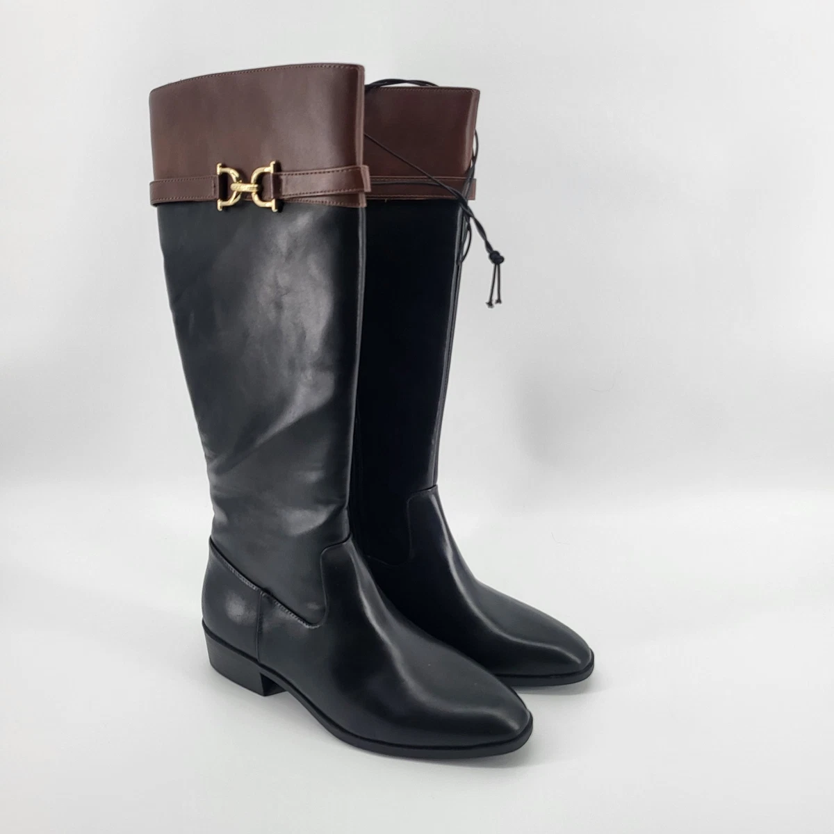 Liz Claiborne Tall Riding Boots in Dark Brown - Classic Zip & Buckle Liz Claiborne Women main image 4