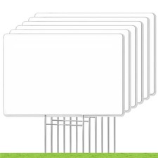Blank Yard Signs with Stakes, GRS Certified 6 Pack 17x12 Inches Corrugated Pl...