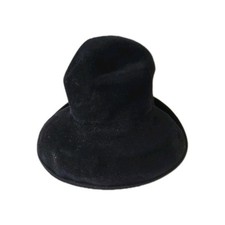 Eric Javits Black Bucket Vintage Felt Wool Wide Large Brim Hat Made in USA