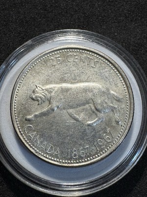 1867-1967 Rare Bobcat Quarter Silver. DS Reverse And Obverse | eBay