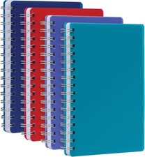 Poly Spiral Notebooks Small 5.7" x 8.5" Book Thick Poly Cover White Paper