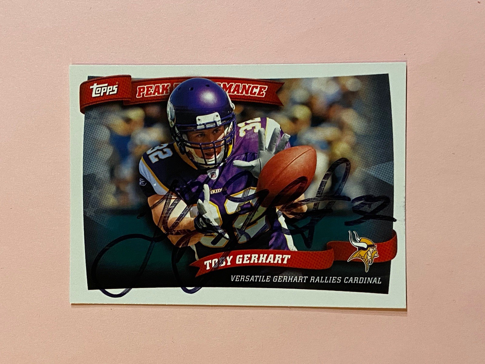 Toby Gerhart 2010 Topps Peak Performance IP Auto Autograph 