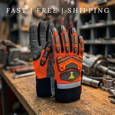 Anti Vibration SBR Padding TPR Impact Protector Heavy Duty Mechanic Work Gloves
