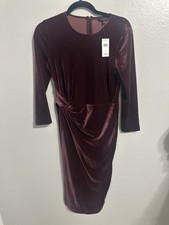 Express Women’s Size Petite XS Brown Velvet Long Sleeve Dress NWT