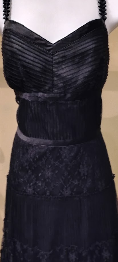 Antonio Melani Black Solid Lace A-Line Spaghetti … - image 4