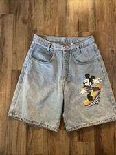 Vintage 90s Disney Mickey Mouse Surfer   Denim Shorts Size 9/10