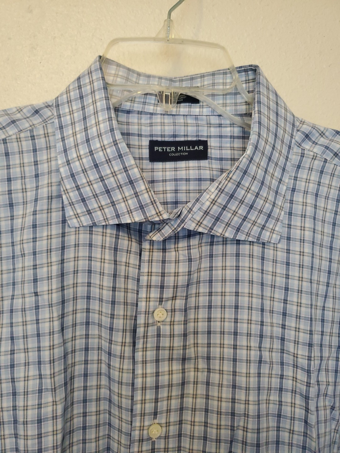 Peter Millar Button Down Soft Shirt Cotton Plaid … - image 4