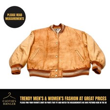Vintage 90s LA Studio Distressed Varsity Leather Jacket Large Quilted Korea COOL
