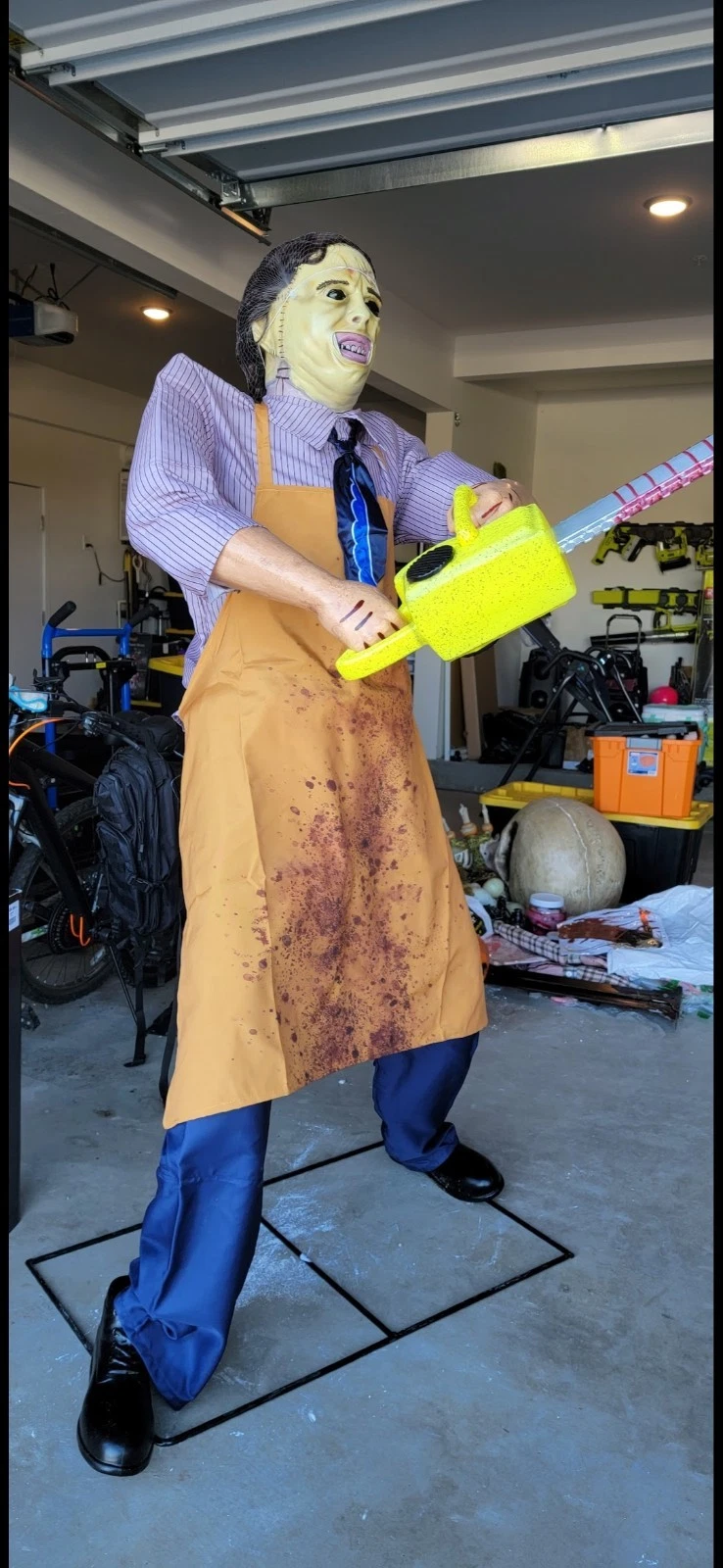 6+ Ft Animatronic LeatherFace Texas Chainsaw Massacre Halloween Haunt Decor Prop