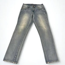 Jag Jeans Women 8 Girlfriend Straight Blue Mid Rise Stretch Denim Medium Wash