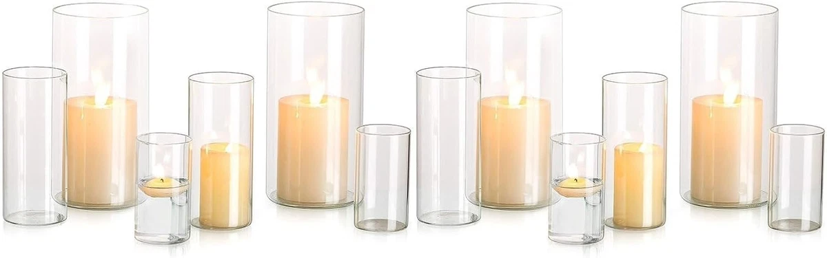 12 Portacandele In Vetro Trasparente Per Candele Coniche – Altezza 5,6 Cm, Spessi, Per Centrotavola, Matrimoni, Decorazioni